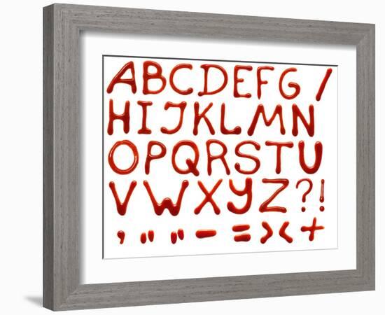 Ketchup Alphabet-timbrk-Framed Art Print