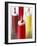 Ketchup and Mustard in Plastic Bottles-null-Framed Photographic Print