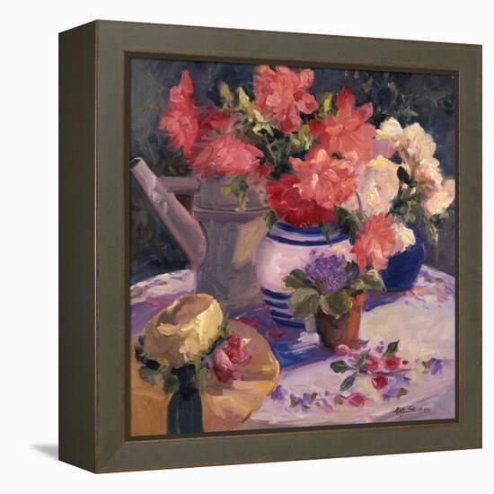 Kettle Hat and Flowers-Allayn Stevens-Framed Stretched Canvas