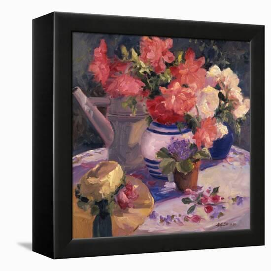 Kettle Hat and Flowers-Allayn Stevens-Framed Stretched Canvas