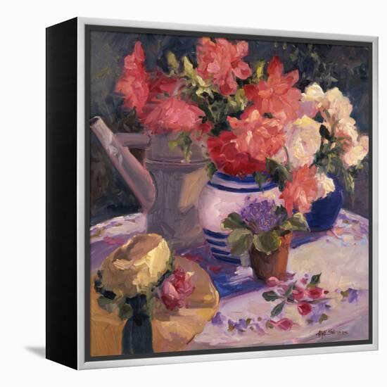 Kettle Hat and Flowers-Allayn Stevens-Framed Stretched Canvas