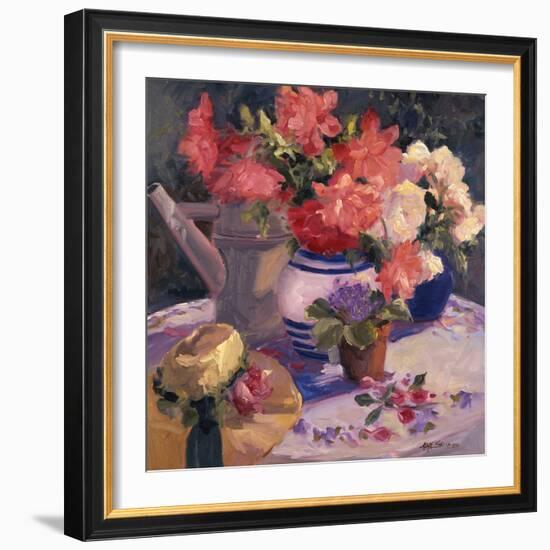 Kettle Hat and Flowers-Allayn Stevens-Framed Art Print