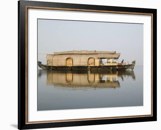 Kettuvallum on Lagoon in Backwaters, Kumarakom, Kerala, India, Asia-Annie Owen-Framed Photographic Print