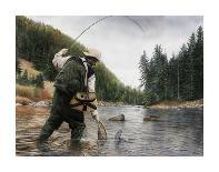 Fishing the Gallatin-Kevin Daniel-Framed Art Print