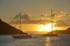 British Virgin Islands, Tortola. Caribbean Sunset with Sailboats at Soper's Hole, West End-Kevin Oke-Photographic Print