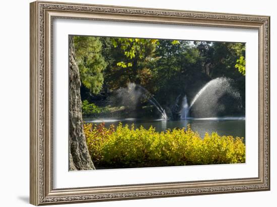 Kew Autumn Lake 1-Charles Bowman-Framed Photographic Print