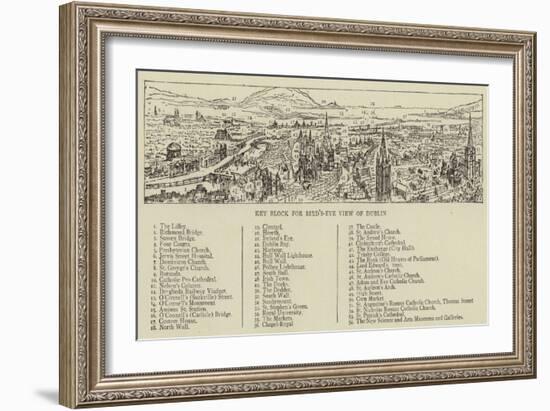 Key Block for Bird'S-Eye View of Dublin-null-Framed Giclee Print