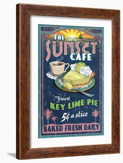 Key Lime Pie - Vintage Sign-Lantern Press-Framed Premium Giclee Print