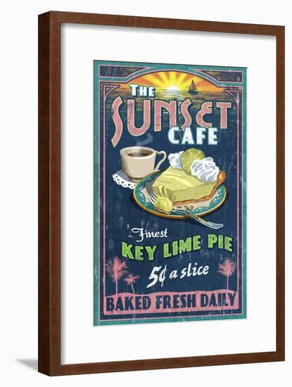 Key Lime Pie - Vintage Sign-Lantern Press-Framed Art Print