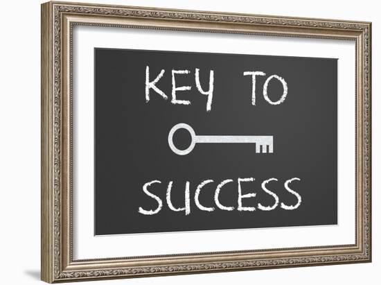 Key To Success Written On A Chalkboard-IJdema-Framed Art Print