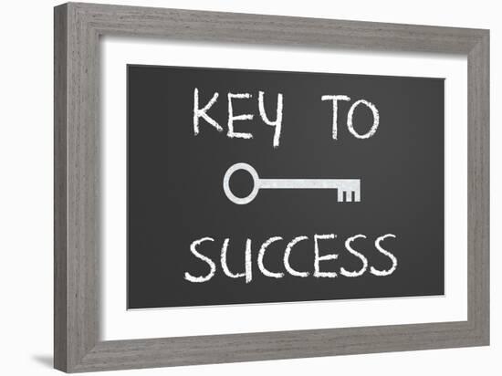 Key To Success Written On A Chalkboard-IJdema-Framed Art Print