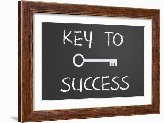 Key To Success Written On A Chalkboard-IJdema-Framed Art Print