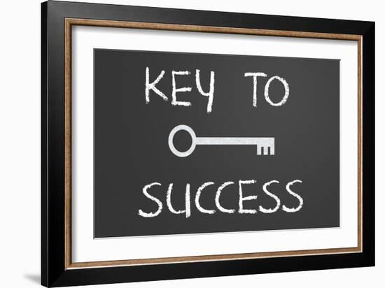 Key To Success Written On A Chalkboard-IJdema-Framed Art Print