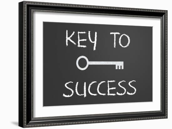 Key To Success Written On A Chalkboard-IJdema-Framed Art Print