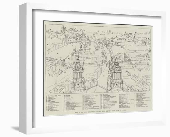 Key to the View of London and the Lord Mayor's Show from St Paul's-null-Framed Giclee Print