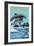 Key West, Florida - Dolphins Swimming-Lantern Press-Framed Art Print