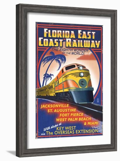 Key West, Florida - East Coast Railway-Lantern Press-Framed Art Print