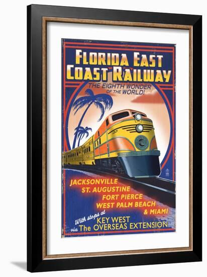 Key West, Florida - East Coast Railway-Lantern Press-Framed Art Print