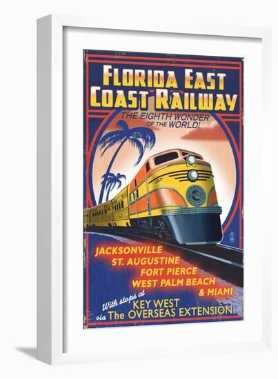 Key West, Florida - East Coast Railway-Lantern Press-Framed Art Print