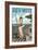 Key West, Florida - Fishing Pinup Girl-Lantern Press-Framed Art Print