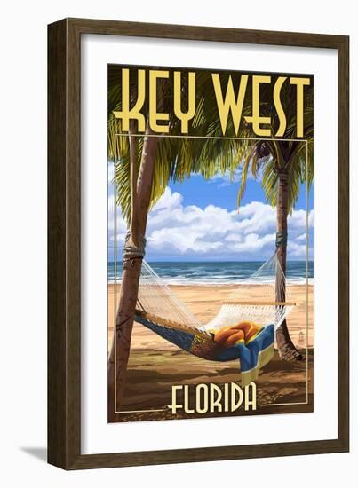 Key West, Florida - Hammock Scene-Lantern Press-Framed Art Print