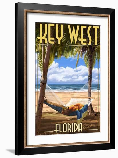 Key West, Florida - Hammock Scene-Lantern Press-Framed Art Print