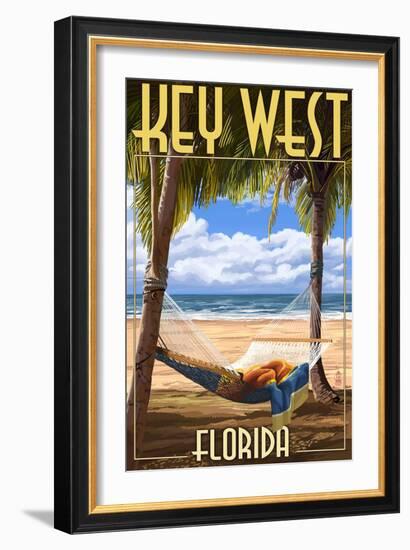 Key West, Florida - Hammock Scene-Lantern Press-Framed Art Print