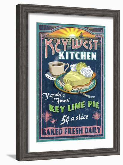 Key West, Florida - Key Lime Pie-Lantern Press-Framed Art Print