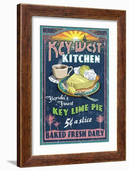 Key West, Florida - Key Lime Pie-Lantern Press-Framed Art Print