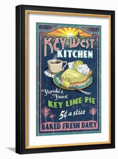 Key West, Florida - Key Lime Pie-Lantern Press-Framed Art Print