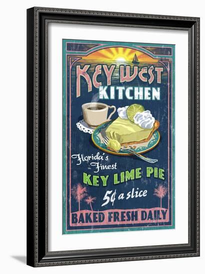 Key West, Florida - Key Lime Pie-Lantern Press-Framed Premium Giclee Print