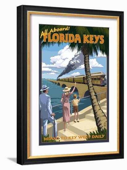 Key West, Florida - Railroad-Lantern Press-Framed Art Print