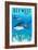 Key West, Florida - Sharks-Lantern Press-Framed Art Print