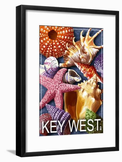 Key West, Florida - Shells-Lantern Press-Framed Art Print