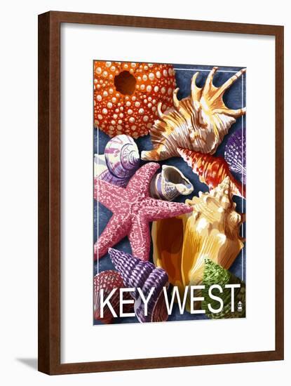 Key West, Florida - Shells-Lantern Press-Framed Art Print