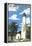 Key West Lighthouse, Florida Day Scene-Lantern Press-Framed Stretched Canvas