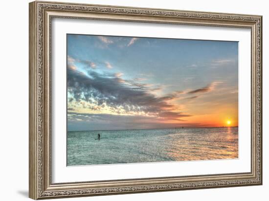 Key West Paddleboard Sunset-Robert Goldwitz-Framed Photographic Print