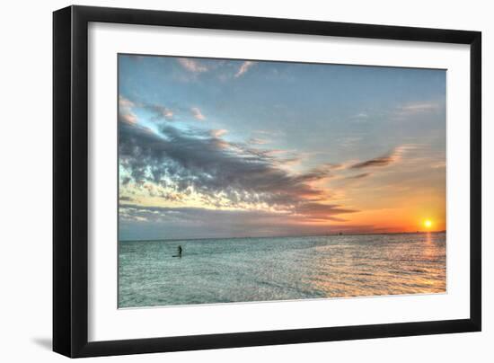 Key West Paddleboard Sunset-Robert Goldwitz-Framed Photographic Print