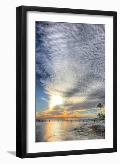 Key West Pier Sunset Vertical-Robert Goldwitz-Framed Photographic Print