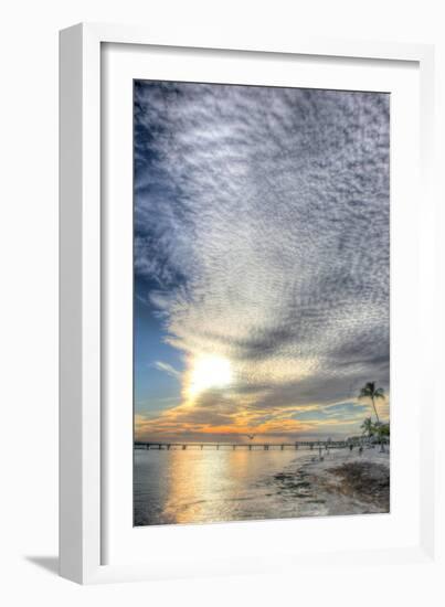 Key West Pier Sunset Vertical-Robert Goldwitz-Framed Photographic Print