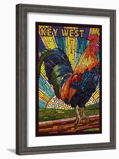 Key West - Rooster Mosaic-Lantern Press-Framed Art Print