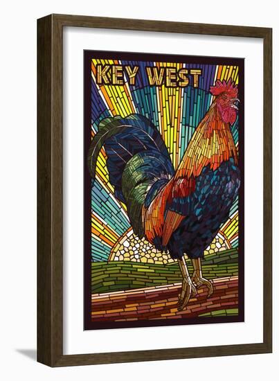 Key West - Rooster Mosaic-Lantern Press-Framed Art Print