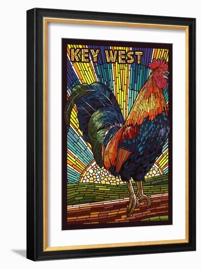 Key West - Rooster Mosaic-Lantern Press-Framed Art Print