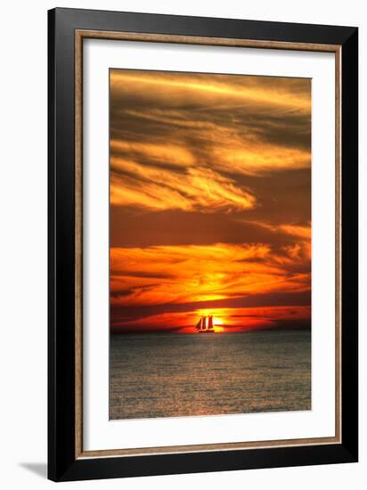 Key West Sunset Vertical II-Robert Goldwitz-Framed Photographic Print