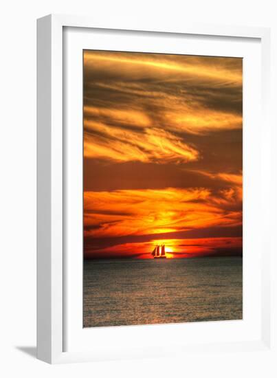 Key West Sunset Vertical II-Robert Goldwitz-Framed Photographic Print