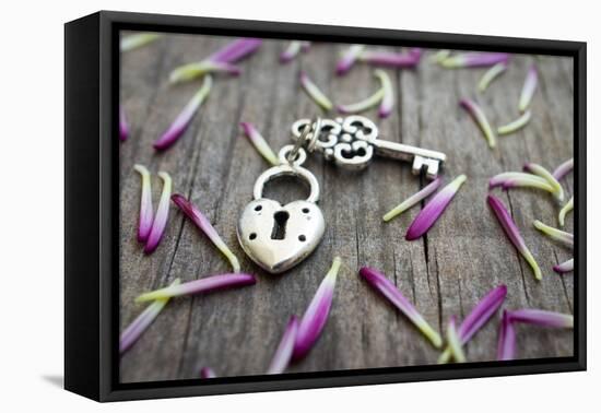 Key With Heart Shaped Lock-kbuntu-Framed Stretched Canvas