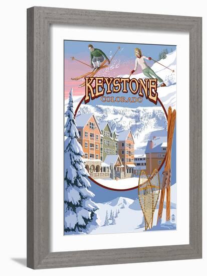 Keystone, Colorado Montage-Lantern Press-Framed Art Print