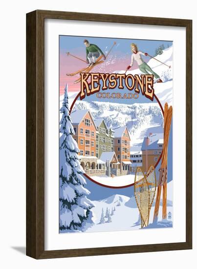 Keystone, Colorado Montage-Lantern Press-Framed Art Print