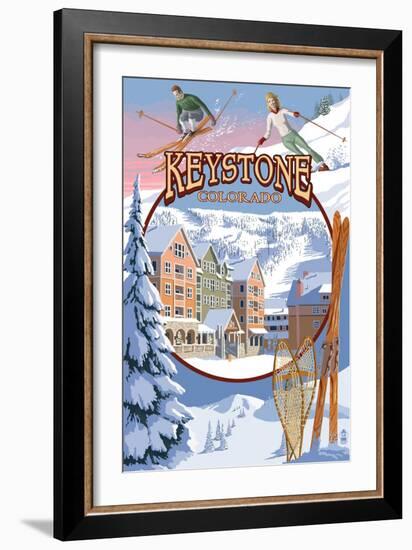 Keystone, Colorado Montage-Lantern Press-Framed Art Print