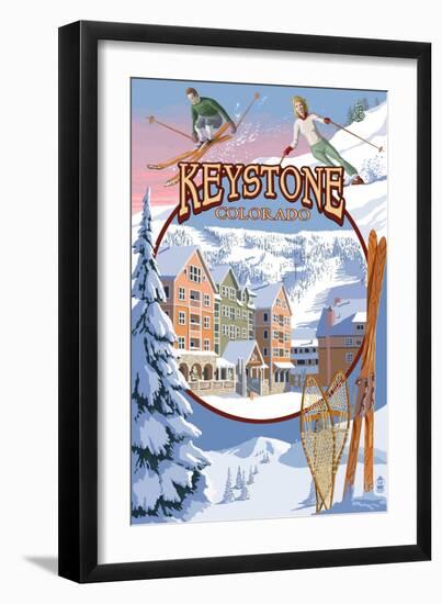 Keystone, Colorado Montage-Lantern Press-Framed Art Print